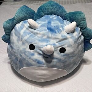 Squishmallow  Original Jerome Dinosaur 20" Triceratops  Blue Tye Dye Extra Large